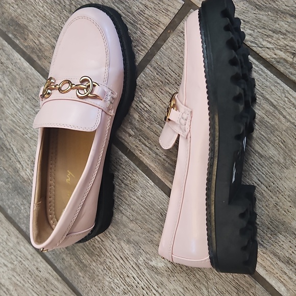 Circus by Sam Edelman Shoes - Circus by Sam Edelman Pink Loafers with Gold Accent